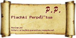 Plachki Perpétua névjegykártya